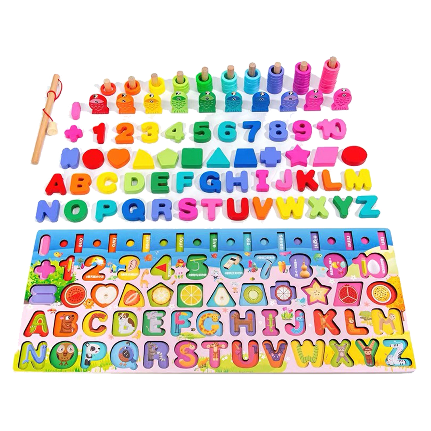 Wooden Montessori Alphabet Letters Shape Jigsaw Table OPAL TOYS