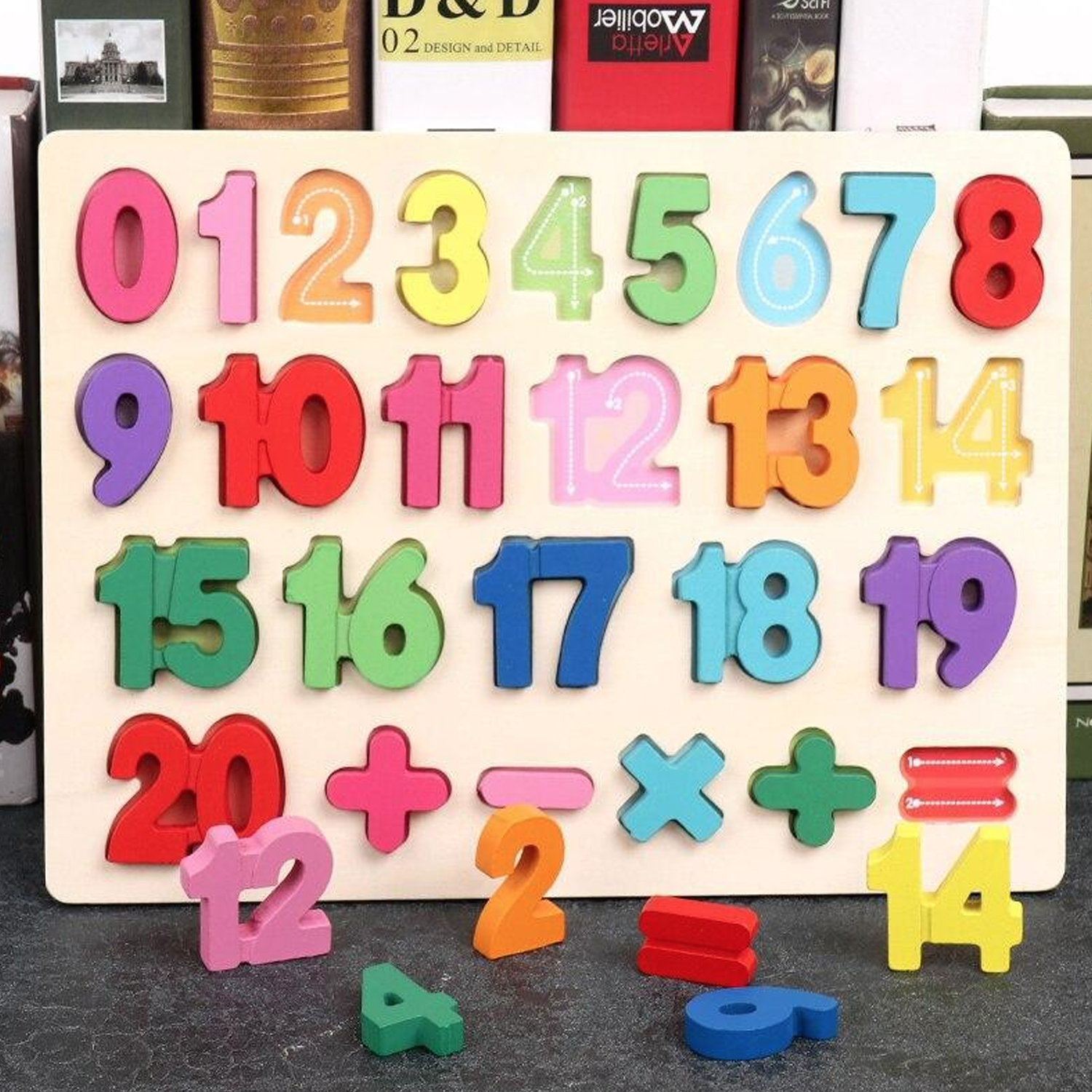 Wooden Board Numbers 1-20