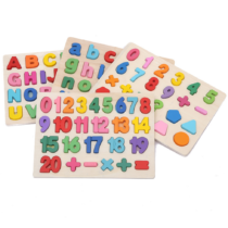 Wooden Alphabet and Numbers Learning Puzzle Bundle(4 PCS).
