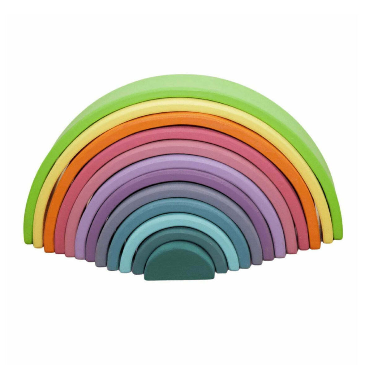 12 PCS Wooden Rainbow Pastel Colors