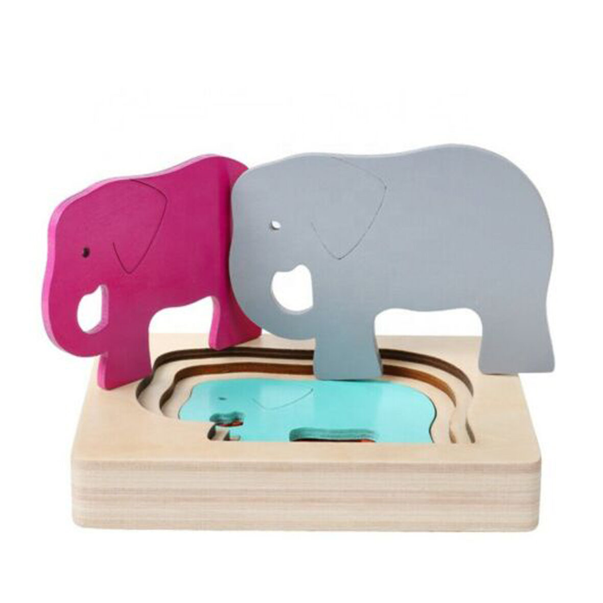 Baby wooden 3D Jigsaw Puzzle Toy – Elephant