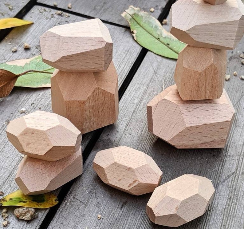 20 PCS natural wood stones