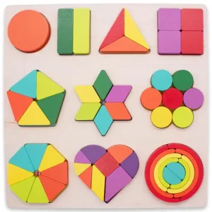 Alternative view of Wooden Shape Sorting Puzzle Board for Kids