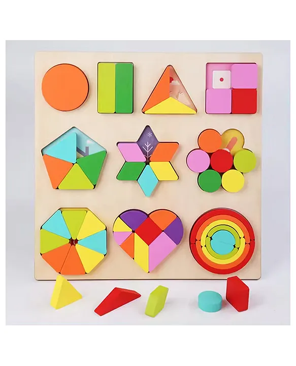 Wooden Shape Sorting Puzzle Board for Kids