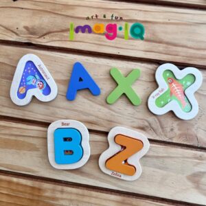Alternative view of Montessori A-Z Children Wooden Cartoon Animal Alphabet Game Montessori Educational Letter Matching Jigsaw Puzzle Toys for Kids