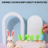 Wooden Rabbit Pull Cart Farm Toy with Removeable Vegetables for Toddlers