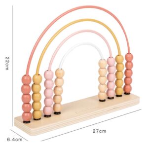 Alternative view of Wooden Rainbow Abacus Pink