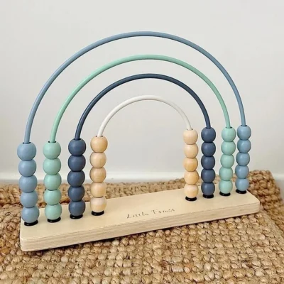 Wooden Rainbow Abacus - Blue