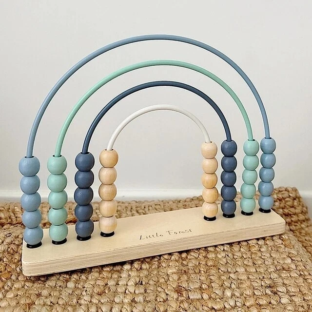 Wooden Rainbow Abacus - Blue