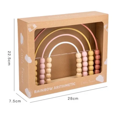Wooden Rainbow Abacus Pink